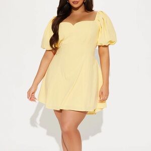 Yellow Linen Mini Dress- NEW